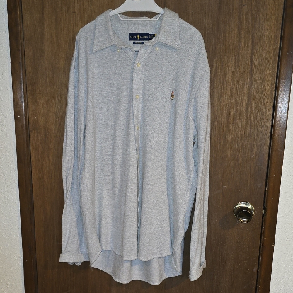 Ralph Lauren Men's Light Gray Button Down Shirt